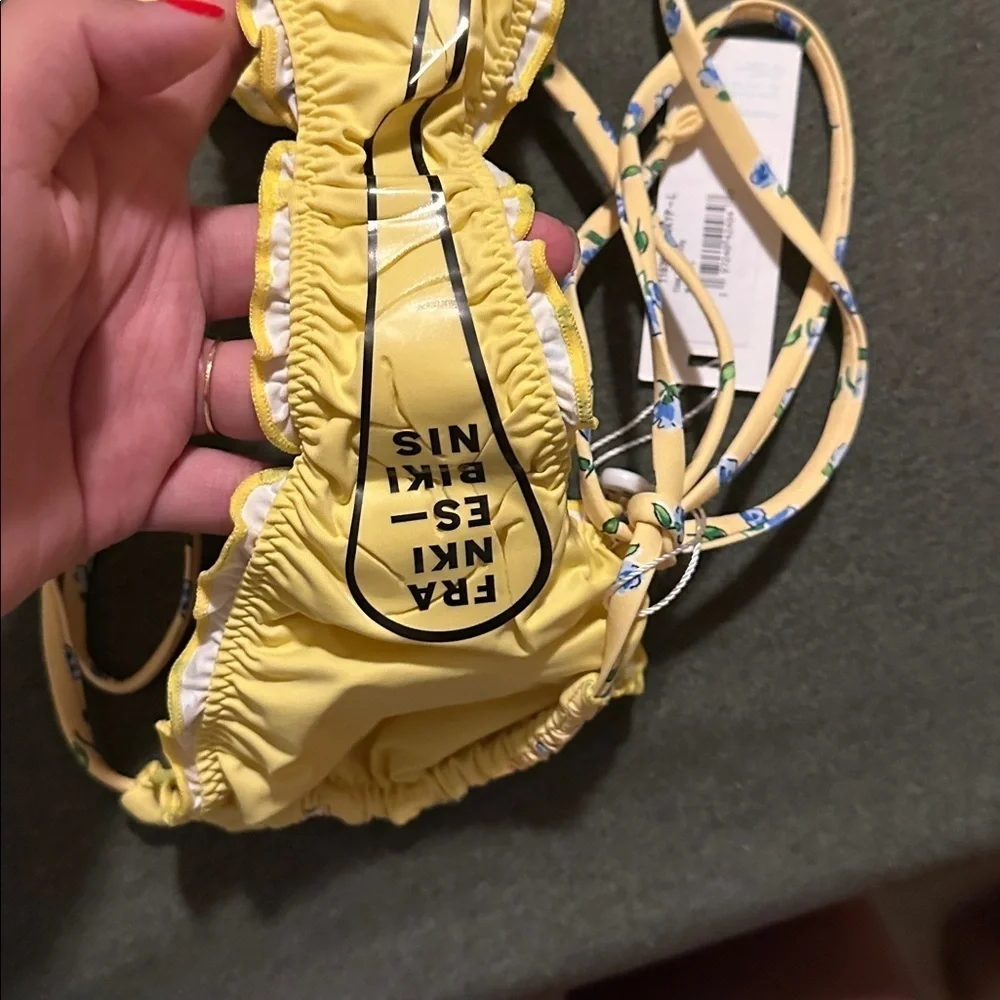 Frankie's Bikinis Yellow Floral Bikini Bottom revolve